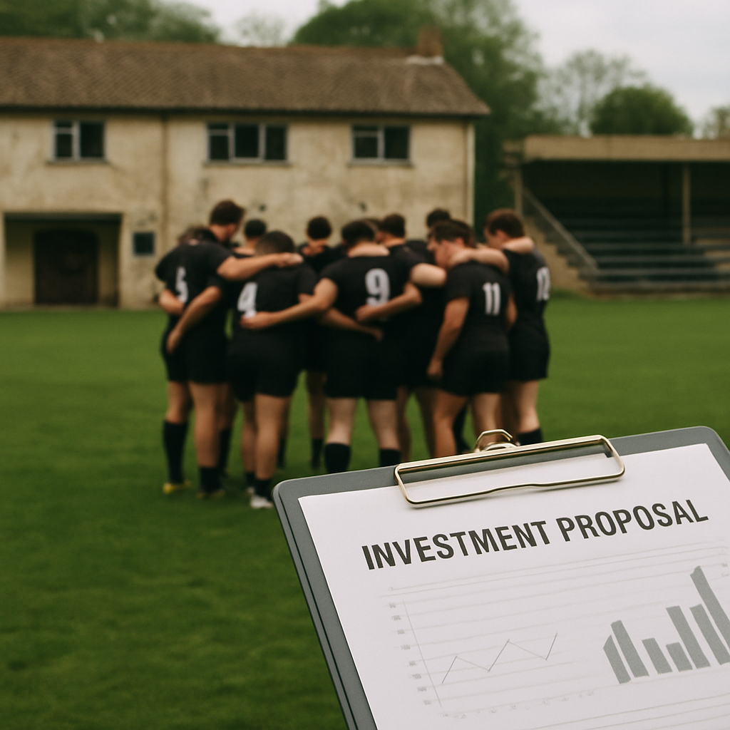 Local rugby players gather for training beside their club grounds, suggesting the opportunities and